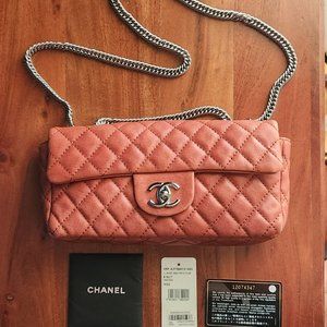 Chanel Classic Single Flap Bag Diamond Quilted Cognac Brown Pristine Condition